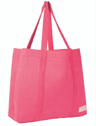 Simply Southern Terry Tote Bag Hot Pink