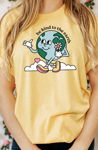 Kissed Apparel Be Kind To The Earth Tee Heather Yellow