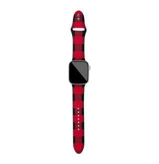 Silicone Apple Watch Band Buffalo Plaid 42/44/45mm