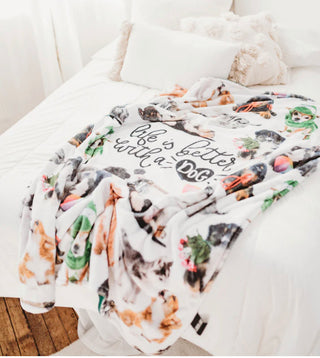 Brief Insanity Life is Better With a Dog Plush Blanket