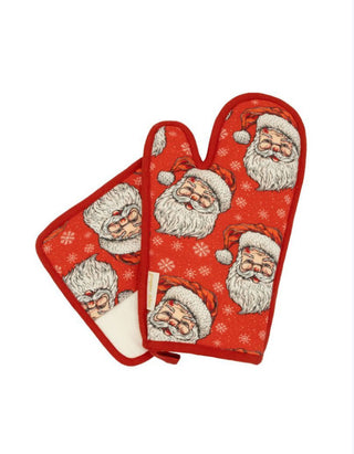 Simply Southern Holiday Kitchen Mitten Set Santa