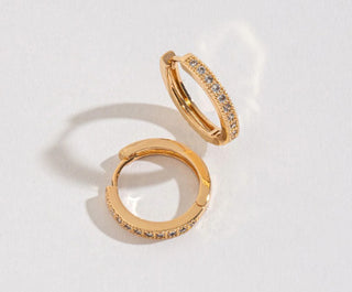 Howard’s Medium Pave Style Hoop Earrings Gold