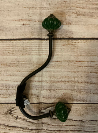 Vintage Style Metal/Ceramic Coat Hook