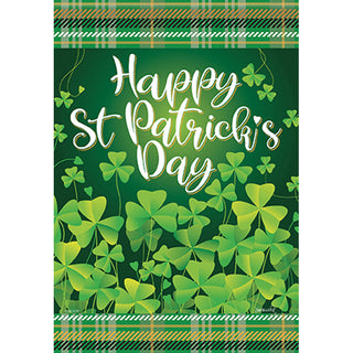 Tartan Clovers Garden Flag