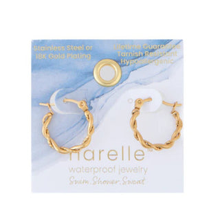 Howard's Narelle Waterproof Twisted Hoop Earrings Gold