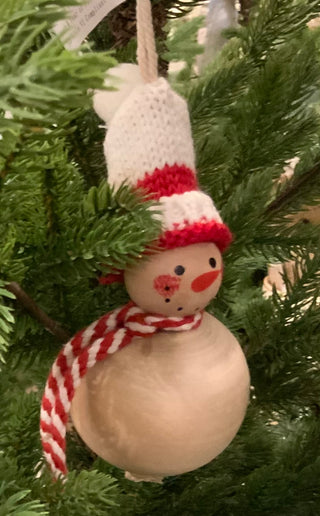 Wood Snowman Ornament