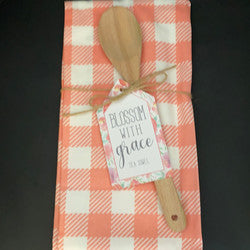 Spring Tea Towel w/Wooden Spoon