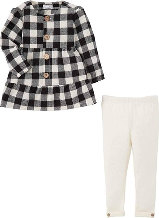 Mudpie Kids Black Check Tunic with Leggings 6-9 Months