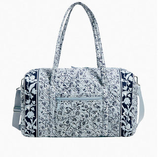 Vera Bradley Large Travel Duffel Perennials Gray