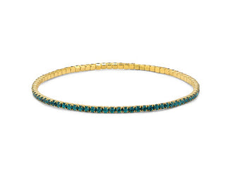 My Fun Colors Petite Crystal Tennis Bracelet Blue Zircon/Gold
