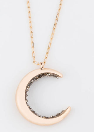 Samara Crystal Moon Pendant Necklace