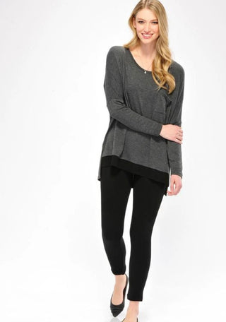 Essential Fleece Lined Leggings In Nylon Spandex by Charlie Paige Black L/XL
