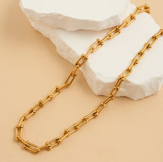 Howard's Narelle Waterproof Chunky U-Link Chain Necklace Gold