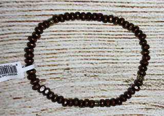 My Fun Colors Wood Bead Bracelet Dark Wood