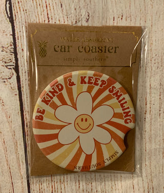 Simply Southern Car Coaster Keep Smiling