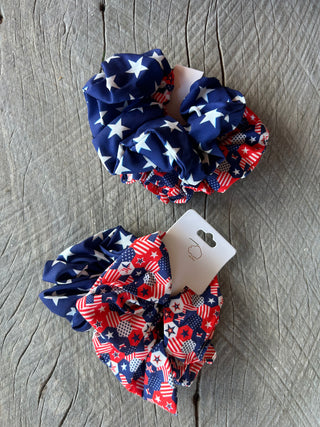 American Flag Hair Scrunchies Set of 2