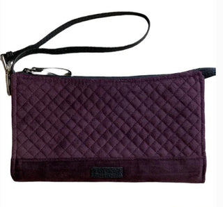 Vera Bradley Velvet Iconic RFID Slim Wristlet in Blackberry Wine