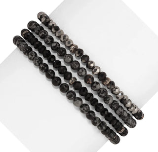 My Fun Colors Spiritual Gemstone Bracelet Snowflake Obsidian