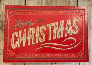Merry Christmas Wooden Box w/Latch