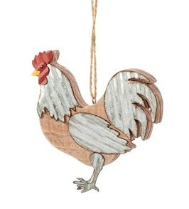 Wood Farm Animal Ornament
