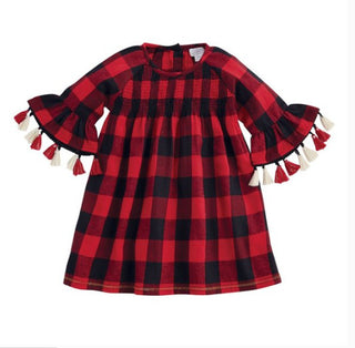 Mudpie Girls Smocked Buffalo Plaid Check Dress
