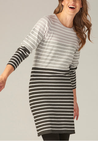 Luren Striped Crew Pullover Sweater
