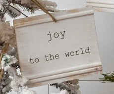 White Beadboard Winter Quotes Ornament