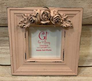 Pink Frame w/Floral Accent