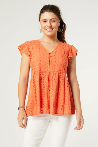 Coco+Carmen Zendaya Peplum Top Orange