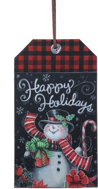 Wood Holiday Tag Ornament