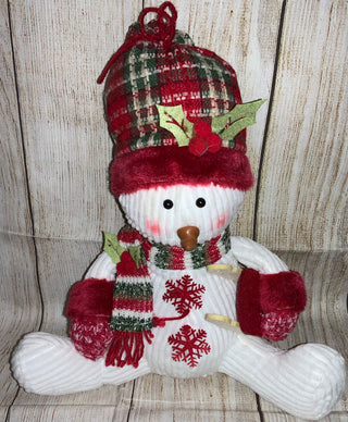 Holiday Soft Sculpture Sitting Snowman