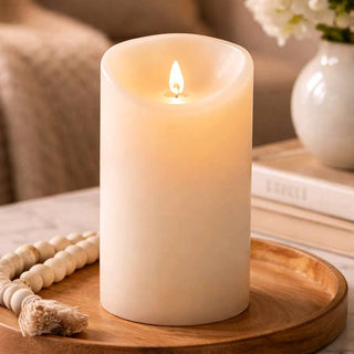 Cream LED Timer Candle 3x6