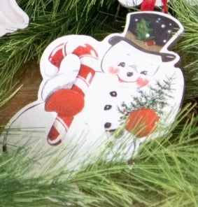 Snowman Vintage Print Ornament