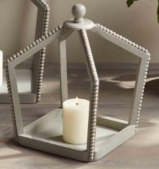 Mudpie Grey Beaded Lantern