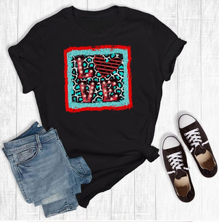 Rebel Rose Marquee Lights Love T-Shirt Black