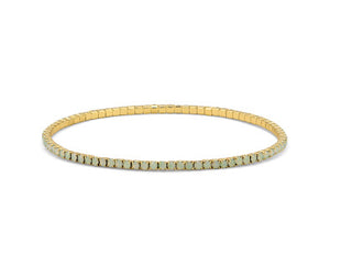 My Fun Colors Petite Crystal Tennis Bracelet Green Opal/Gold