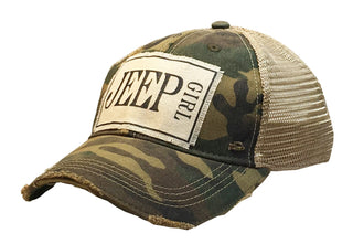"Jeep Girl" Distressed Trucker Cap