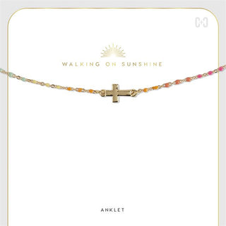 Coco+Carmen Rainbow Charm Anklet Cross