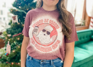 Daydreamer Designs Coffee & Christmas Cheer Bleached Tee Small
