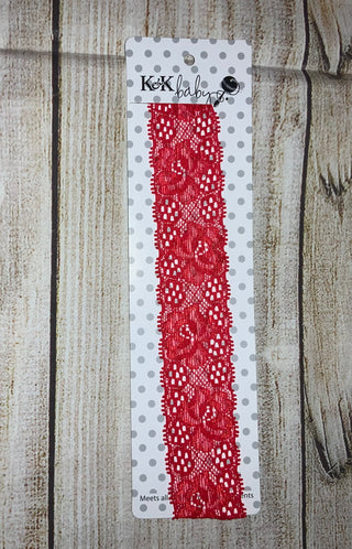 K&K Baby Lace Headband Red