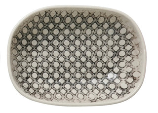 Hand Stamped Stoneware Dish w/Pattern