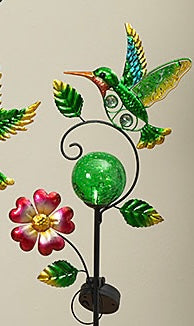 Solar Lighted Hummingbird Garden Stake