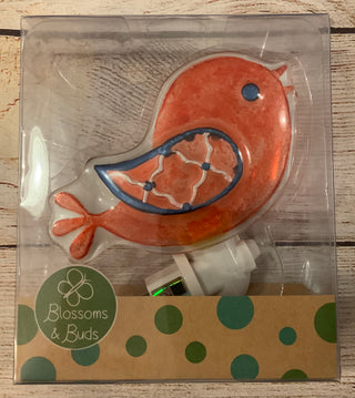 Painted Glass Night Light Bird