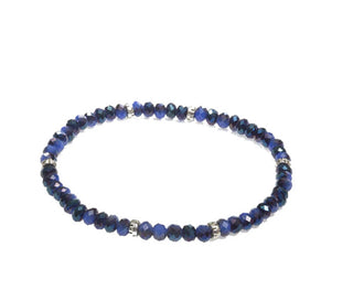 My Fun Colors Mini Crystal Bracelet Midnight Blue Silver Accent