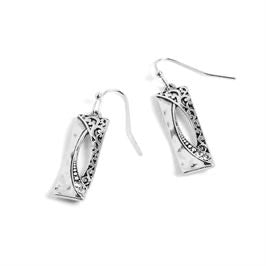 Whispers Silver Rectangle Hollow Stone Earrings WN004569