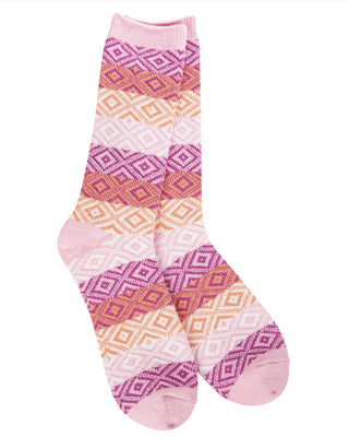World’s Softest Socks Weekend Gem Crew Pink Multi