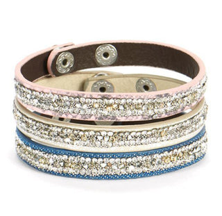 Coco + Carmen Faux Skin Bling Bracelet Set - Denim 1935030