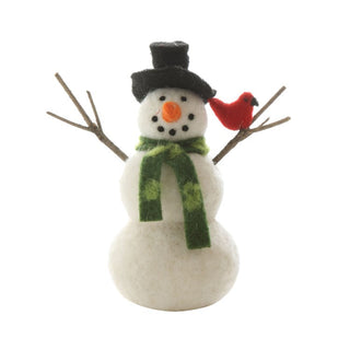 Wool Felt Snowman, 7 1/2”