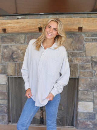 Simply Southern Shacket Acid Wash Mist