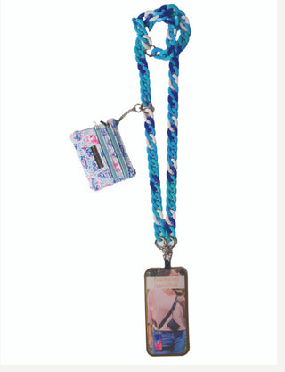 Simply Southern Crossbody Chain Link Phone Wallet Blue